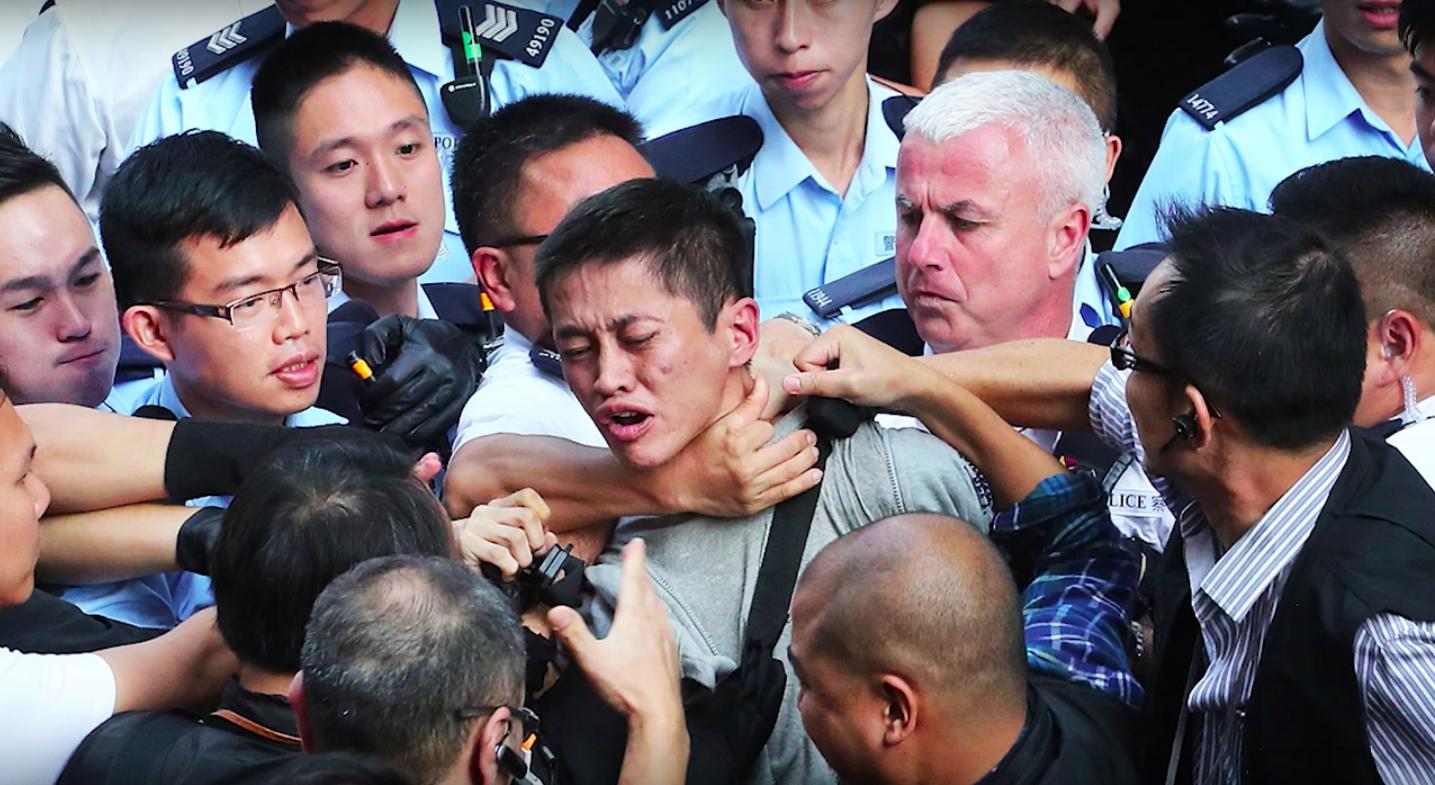 Jeffery Chan’s arrest. Source: Allen Xie / YouTube