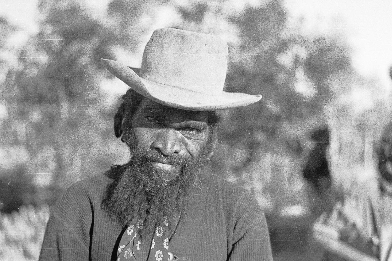 Frank Hogan (relative of Rusty Hogan, above) one of the many Anangu people ‘brought in’ to Cundeelee mission from Spinifex Country. Many of the original elders who were brought in from the bush are passing away, making historical collections of photographs such as these extremely valuable. 