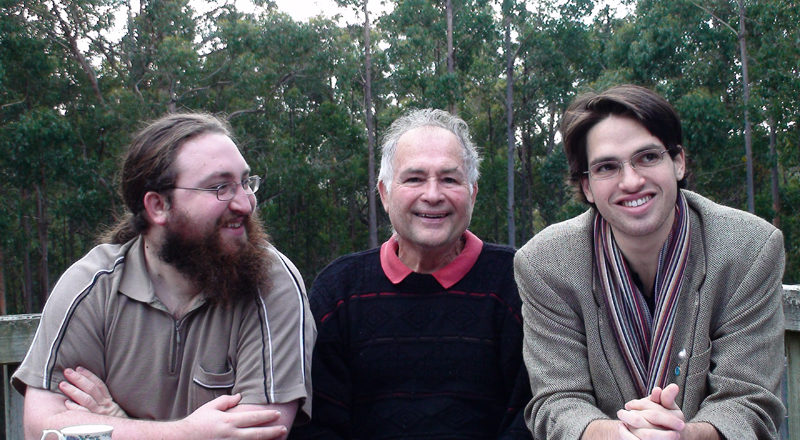From right: Gideon, Robert and Michael Cordover, taken a few weeks before Robert's passing.