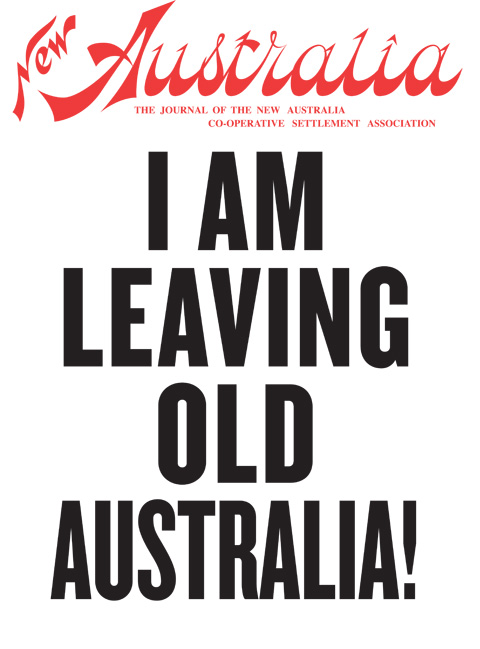 Headline poster for the journal 'New Australia'