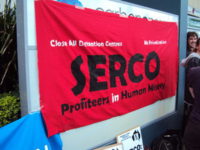 Photo of a protest against Serco in Brisbane
