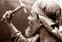 Photo of man with hammer