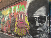 Street art, graffiti of James Dean and an Octopus in a Melbourne Laneway