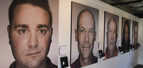 Close ups of faces of HIV infected persons