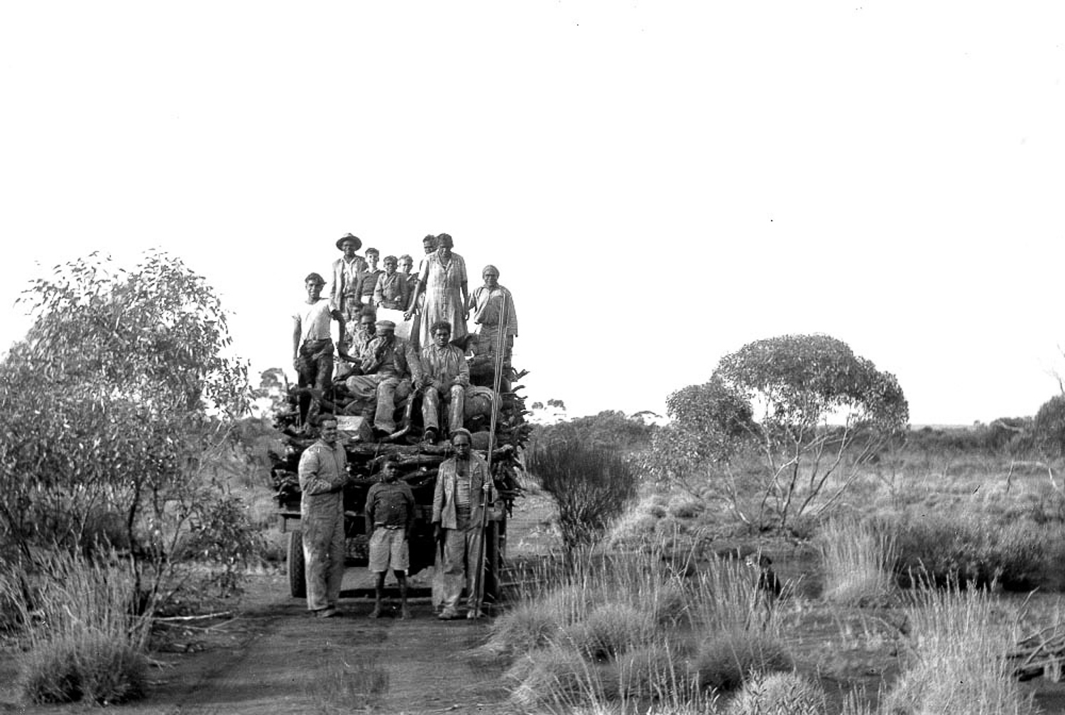 Anangu men were employed to cut sandlewood for shipment to India and China as part of mission life. Many of the missions around Australia forced Aboriginal and Torres Strait Islander people into labour, such as on farms and pastoral stations, for which they were often never paid, or were given rations of flour, sugar, tea and blankets instead of a wage. 